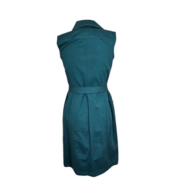 Lafayette 148 New York Teal Belted Dress - Picture 6 of 9